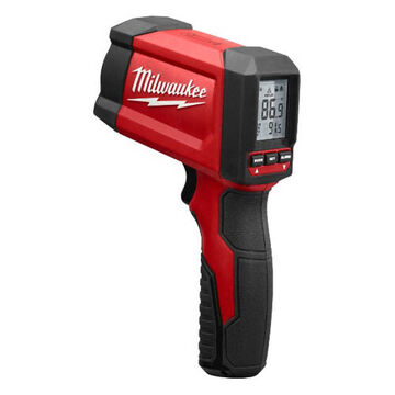 Thermometer Infrared, -22 To 1022 Deg F, +/- 1.8%, 0.1 Deg F (0.1 Deg C) Resolution, Fixed, 0.96 Emissivity, 9v Alkaline, 500 Msec