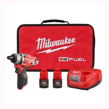 General-Purpose Cordless Screwdriver Kit, Metal, M12 REDLITHIUM, 2 Ah Battery, 1/4 in Hex Quick Change Chuck