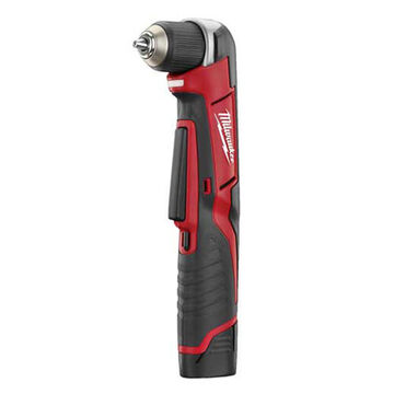 Cordless Right Angle Drill/Driver Kit, 1.75 in wd, 11 in lg, 3.75 in ht, Keyless 3/8 in Chuck, 800 rpm, 12 VDC, Lithium-Ion, 1.5 Ah Battery