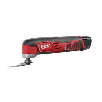 Cordless Oscillating Tool Kit, Lithium-Ion, 1.5 Ah Battery, Trigger Switch Control, In-Line Handle, Red