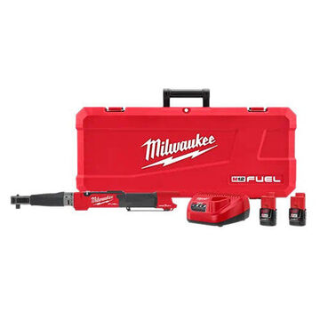 Torque Wrench Kit, Metal, Plastic, Rubber, 1/2 in drive, 1800 ft/lb, 23-1/2 in lg, 2.0 Ah Lithium Ion Battery, In-Line Handle