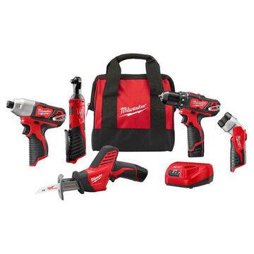 Cordless Tool Combo Kit, 850 in-lb Torque, 12 V