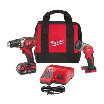 Compact Drill Driver Kit, 18 V, 1.5 Ah, 1800 rpm Speed, Mid-Handle, Trigger Control, 1/2 in Chuck