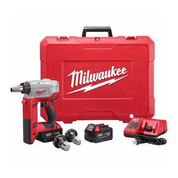 Expansion Tool Kit Cordless, Plastic, 3/8 To 1-1/2 In Capacity, 45 Spm, 25 Mm Lg Stroke, 18 V, Red, 9.7 In Wd, 11.8 In Ht, 4.5 In Dp