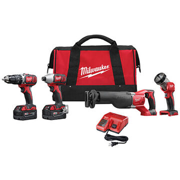 4-Tool Cordless Combination Kit, 8 PC