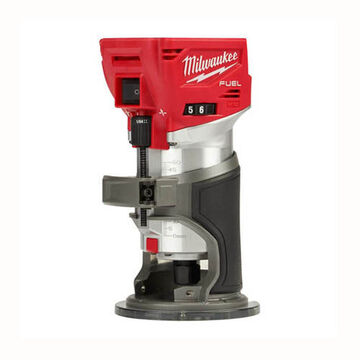 Compact Router, Metal/Plastic, 31000 rpm, 1.25 HP, 18 V, Cordless, Black/Red, 3-5/16 in wd, 4-3/4 in lg, 6-11/16 in ht
