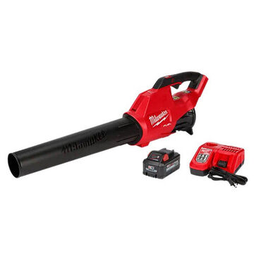 Cordless Electric Handheld Blower Kit, Plastic, 5.87 in wd, 33.8 in lg, 9.7 in ht, 120 mph, 450 cfm, 18 V, Lithium-Ion, 8 Ah Battery, Black, Red