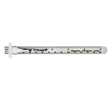 Pocket Ruler, Stainless Steel, 1/32 in Graduations, 6-1/2 in lg