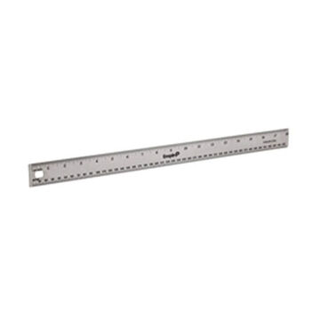 Stiff Rule, Stainless Steel, 1/16 Graduations, 18-1/4 in Length, Permanent and Accurate Engraved, 1-1/8 in Width