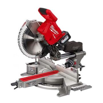 Miter Saw Kit, Aluminum, Lithium-Ion Battery, 1 in Arbor/Shank, 12 in Circular Blade, Integrated Handle