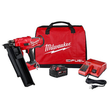 Nailer Kit Cordless Framing, 0.113 To 0.148 In Shank, Strip Collation, 21 Deg Angle, 51 Nails Capacity, 18 Vdc, M18 Redlithium Xc, 5 Ah Battery