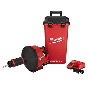 Drain Snake Kit Cordless, Plastic Drum, 1-1/4 To 3 In Drain Capacity, 500 Rpm Speed