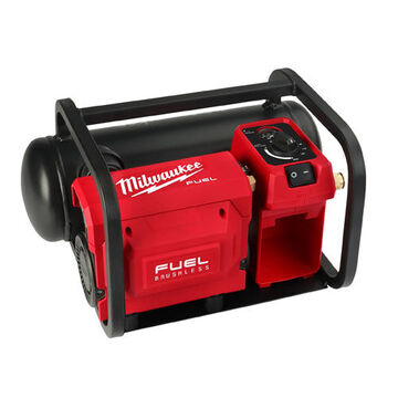 Air Compressor Compact Quiet, 1.2 Cfm, 0.75 Hp, 135 Psi, Hot Dog Tank, 2 Gal, 18 Vdc, 16.25 In Lg, 18.62 In Wd, 10.62 In Ht