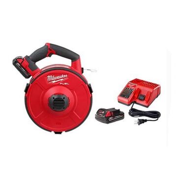 Tape Kit Pulling Fish, Steel, 17.6 In Wd, 6.3 In Lg, 20.3 In Ht, 1/8 In Dia, 240 Ft Lg Tape, 18 V