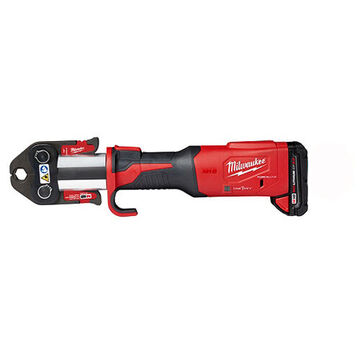 Cordless Standard Press Tool, Plastic, 3.1 in wd, 14.2 in lg, 4.5 in ht, 18 V, Lithium-Ion, 2 Ah Battery, Black, Red