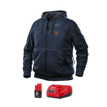 Heated Hoodie Kit, Blue, Cotton/Polyester, 2X-Large, Men
