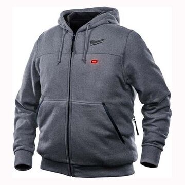 Hoodie Cordless Heated, Cotton/polyester, 46 To 48 In Chest, Gray