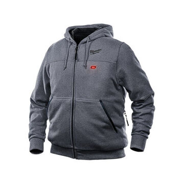 Heated Hoodie Kit, Gray, Cotton/Polyester, Large, Men
