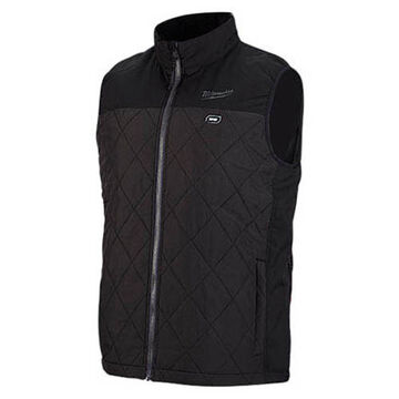 Heated Safety Vest, 2X-Large, Black, Ripstop Polyester, 3 Pockests