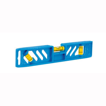 Magnetic Torpedo Level, Polycast, 9 in lg, Blue, 3 Vial