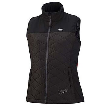 Gilet chauffant, Polyester, FemmePetit, Noir, Fermeture à glissière