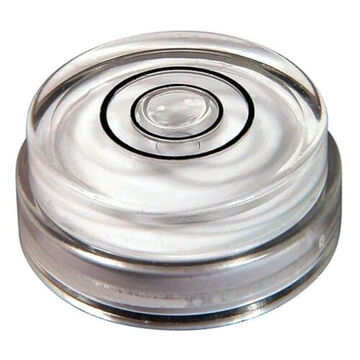Level Circular Utility Bullseye, Plastic, 2.5 In Wd, 5 In Lg, 0.0562 In Ht, 0.001 In Accuracy, 360 Deg Vial Positions