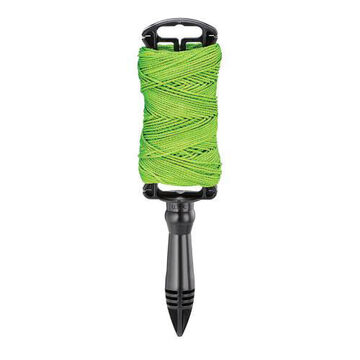 Durable Braided Line, Nylon, Plastic Handle, 165 lb Tensile Strength, Green, 250 ft lg Reel, #18 thk