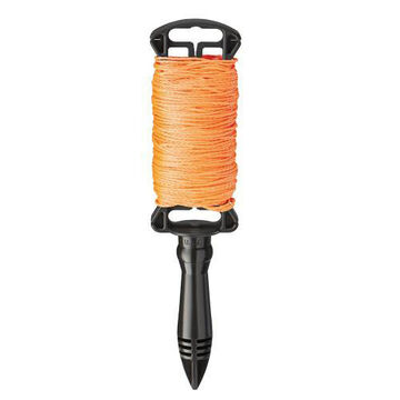 Line Durable Braided, Nylon, Plastic Handle, 165 Lb Tensile Strength, Orange, 250 Ft Lg Reel, #18 Thk