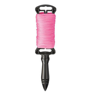 Line Durable Braided, Nylon, Plastic Handle, 165 Lb Tensile Strength, Pink, 250 Ft Lg Reel, #18 Thk