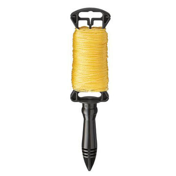 Durable Braided Line, Nylon, Plastic Handle, 165 lb Tensile Strength, Yellow, 250 ft lg Reel, #18 thk