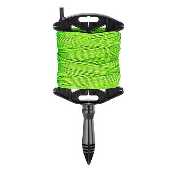 Durable Braided Line, Nylon, Plastic Handle, 165 lb Tensile Strength, Green, 500 ft lg Reel, #18 thk