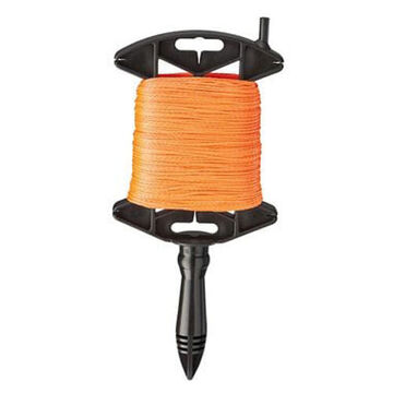 Line Durable Braided, Nylon, Plastic Handle, 165 Lb Tensile Strength, Orange, 500 Ft Lg Reel, #18 Thk