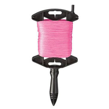 Line Durable Braided, Nylon, Plastic Handle, 165 Lb Tensile Strength, Pink, 500 Ft Lg Reel, #18 Thk