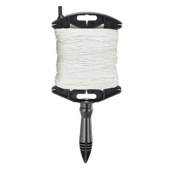 Durable Braided Line, Nylon, Plastic Handle, 165 lb Tensile Strength, White, 500 ft lg Reel, #18 thk
