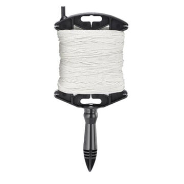 Line Durable Braided, Nylon, Plastic Handle, 165 Lb Tensile Strength, White, 500 Ft Lg Reel, #18 Thk