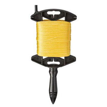 Durable Braided Line, Nylon, Plastic Handle, 165 lb Tensile Strength, Yellow, 500 ft lg Reel, #18 thk