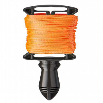 Line Durable Braided, Nylon, Plastic Handle, Orange, 250 Ft Lg Reel, #18 Thk
