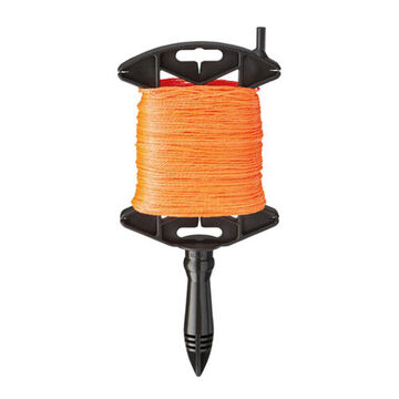 Durable Twisted Line, Nylon, Plastic Handle, 500 ft lg Reel, #18 thk, 165 lb Tensile Strength, Orange