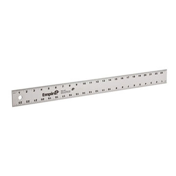 Ruler Heavy-duty Straight Edge, Aluminum, 2 In Wd, 24 In Lg, 0.13 In Thk, Imperial, Sae Measuring, 1/16 In Graduations, Silver