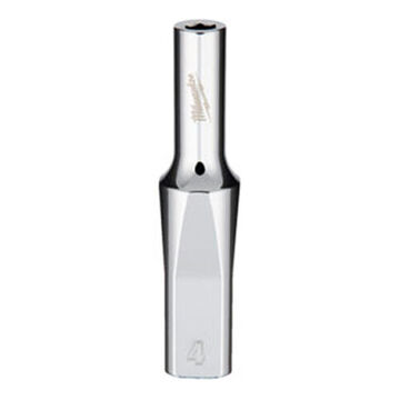 Deep Socket, Vanadium Steel, Chrome Plated1/4 in Drive0.3818 in lg X 4 mm Socket Size