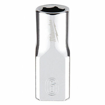 Socket Standard Length Impact, 6 Mm Socket, 1/4 In Drive, 4.92 In Lg, Vanadium Steel