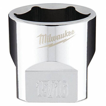 Socket Standard Length Impact, 15/16 In Socket, 3/8 In Drive, 3.54 In Lg, Vanadium Steel