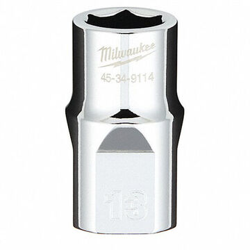 Socket, Vanadium Steel, 13 mm Socket, 6-Point, 1/2 in Drive, 0.94 in OAL