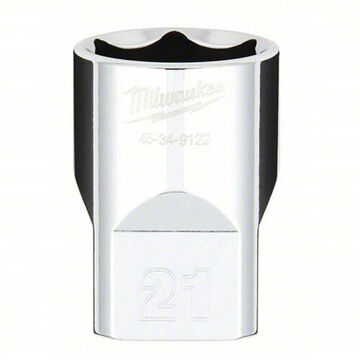 Socket Standard Length Impact, 21 Mm Socket, 1/2 In Drive, 55/64 In Lg, Vanadium Steel