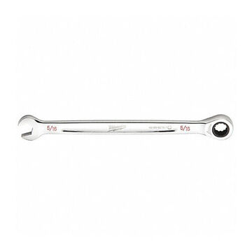 Wrench Corrosion-resistant Ratcheting Combination, Vanadium Steel, 5/16 In Size, Standard, 0 Deg Head, 5-3/4 In Oal