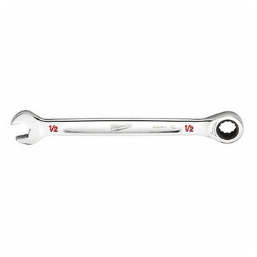 Ratcheting Combination Wrench, 1/2 in Opening, 7-1/4 in lg, Vanadium Steel