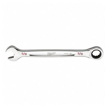 Wrench Ratcheting Combination, 11/16 In Opening, 9-1/8 In Lg, Vanadium Steel