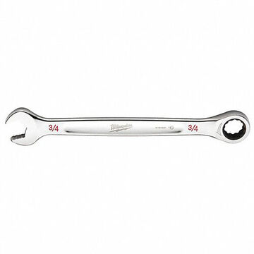 Wrench Corrosion-resistant Ratcheting Combination, Vanadium Steel, 3/4 In Size, Standard, 0 Deg Head, 10-1/8 In Oal