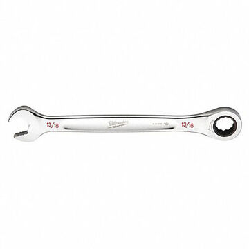 Wrench Corrosion-resistant Ratcheting Combination, Vanadium Steel, 13/16 In Size, Standard, 0 Deg Head, 11 In Oal