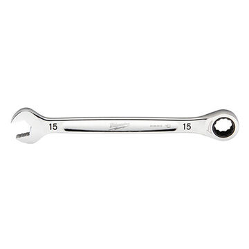 Wrench Corrosion-resistant Ratcheting Combination, Vanadium Steel, 12 Mm Size, Standard, 0 Deg Head, 7 In Oal